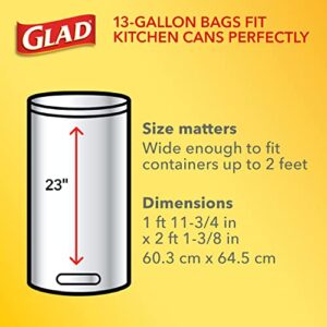 GLAD ForceFlex Tall Drawstring Trash Bags, 13 Gallon White Trash Bags for Tall Kitchen Trash Can, Gain Original Scent to Eliminate Odors, 100 Count - Packaging May Vary