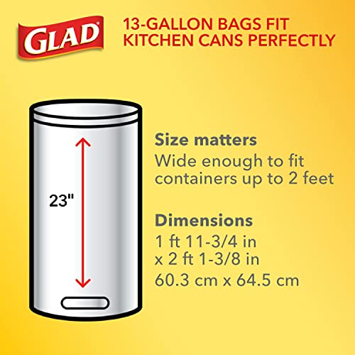 GLAD ForceFlex Tall Drawstring Trash Bags, 13 Gallon White Trash Bags for Tall Kitchen Trash Can, Gain Original Scent to Eliminate Odors, 100 Count - Packaging May Vary