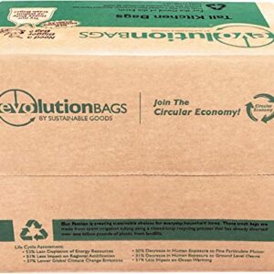 **NEW** Evolution Trash Bag Tall Kitchen DRAWSTRING, 100 bags/box, made with 70% CERTIFIED PCR material