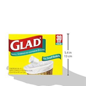 Glad Small Trash Bags - 4 Gallon White Trash Bag - 30 Count