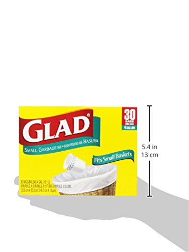 Glad Small Trash Bags - 4 Gallon White Trash Bag - 30 Count