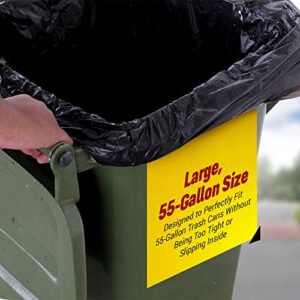 Dyno Products Online 55-Gallon, 1.5 Mil Thick Heavy-Duty Black Trash Bags, 50 Count - Large Plastic Garbage Liners Fits Huge Cans for Home Garden Lawn Yard Recycling Construction & Commercial Use