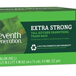 Seventh Generation Drawstring Kitchen Trash Bags 13 gal, 20 Bags