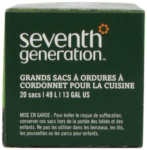 Seventh Generation Drawstring Kitchen Trash Bags 13 gal, 20 Bags