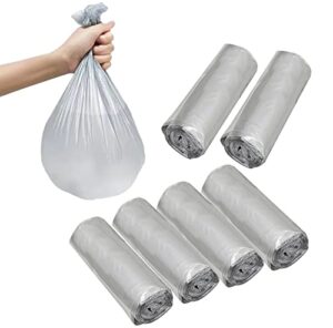 4 gallon bathroom trash bags ,6 rolls 120pcs small trash garbage bags, disposable trash bags for office, bathroom wastebasket waste bin (silver 120 count)