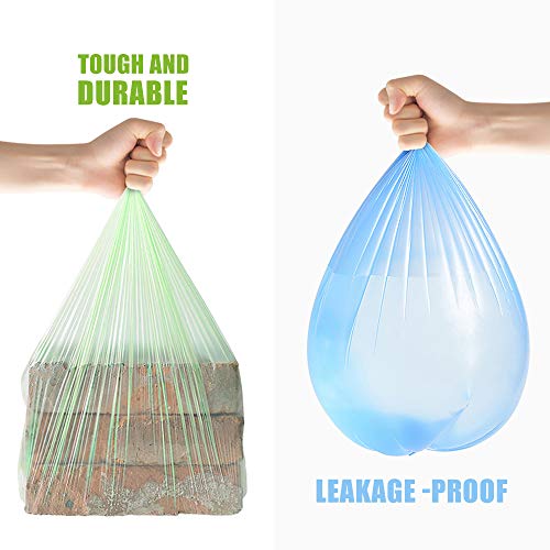 2.6 Gallon 80 Counts Strong Trash Bags Garbage Bags by Teivio, Bathroom Trash Can Bin Liners, Small Plastic Bags for home office, Multicolor