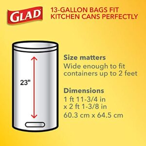 GLAD ForceFlex Tall Drawstring Trash Bags, 13 Gallon White Trash Bags for Tall Kitchen Trash Can, Unscented Leak Protection Bags, 120 Count - Packaging May Vary