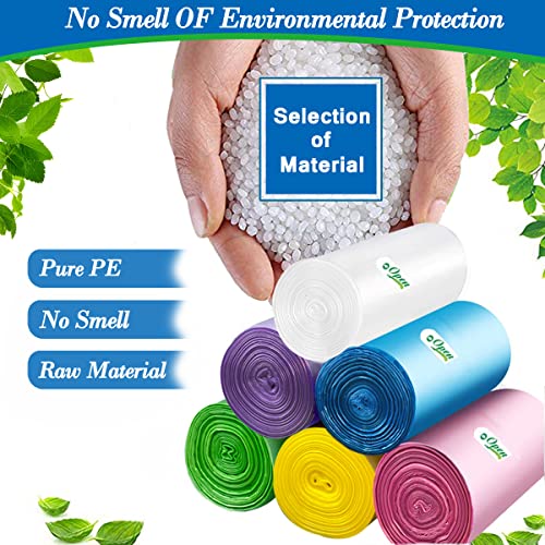 2.6 Gallon/350pcs Multicolr small Trash Bags Strong Garbage Bags, Bathroom mini Trash Can Bin Liners, Plastic Bags for home office, waste basket liner, fit 10 Liter,1,1.2,1.5,2,2.6,3Gal（Multicolr 350）