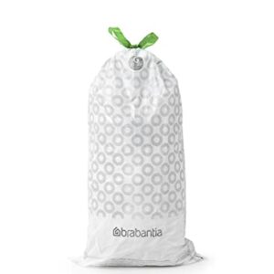 Brabantia PerfectFit Trash Bags (Size G/6-8 Gal) Thick Plastic Trash Can Liners with Drawstring Handles (120 Bags)