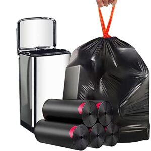 4 Gallon Drawstring Trash Bag 100 count, Bathroom Black Opaque Trash Bag, Odorless Kitchen Trash Can Bin Liners, Thickened Garbage Bag is Easy to Hold, 17.7"x19.7" Multipurpose Small Plastic Bag