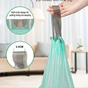 1.2 Gallon Trash Can Liners,125 Counts Drawstring Mini Trash Bags, Strong Small Compostable Trash Bags Small Bathroom Trash Bags for Home Kitchen Office Fit 4.5-5 Liter Trash Can,1-1.5 Gallon (Green)