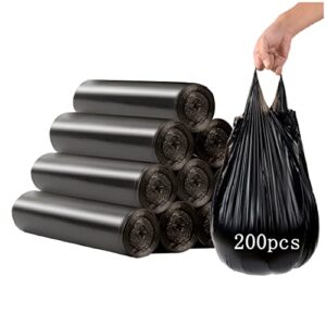 small black trash bags,200 counts thicken value pack 4 gallon trash bag,small garbage bags for office,kitchen,bedroom waste bin (200)