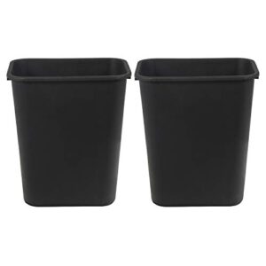 amazoncommercial 7 gallon commercial office wastebasket, black, 2-pack