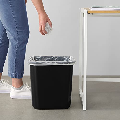 AmazonCommercial 7 Gallon Commercial Office Wastebasket, Black, 2-Pack