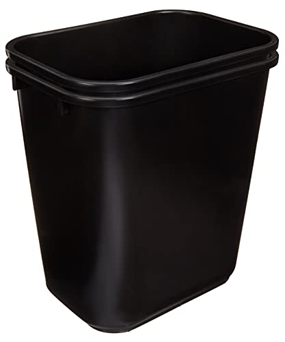 AmazonCommercial 7 Gallon Commercial Office Wastebasket, Black, 2-Pack