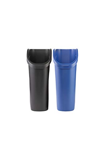 Rubbermaid Undercounter Small Trash Can, 2 Pack Blue and Black for Recycling/Waste, 6.4-Gallon, Fits under Sink/Desk/Cabinet for use in Kitchen/Bathroom/Office