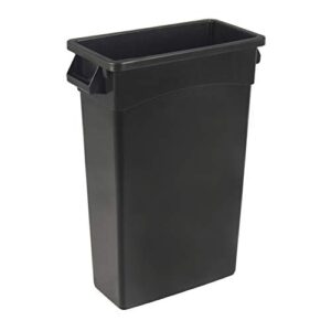 amazoncommercial 23 gallon commercial slim trash can, black, 1-pack