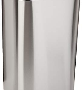 Amazon Basics 30 Liter / 7.9 Gallon Soft-Close, Smudge Resistant Trash Can with Foot Pedal - Brushed Stainless Steel, Satin Nickel Finish