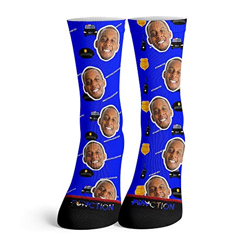 Function - Custom Police Officer Doctor First Responder Gift Men Crew Tall Women Pattern Socks Customize Upload Your Face Personalize Photo Picture Cute Printed Colorful Graphic Novelty Husband Wife