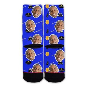 Function - Custom Police Officer Doctor First Responder Gift Men Crew Tall Women Pattern Socks Customize Upload Your Face Personalize Photo Picture Cute Printed Colorful Graphic Novelty Husband Wife