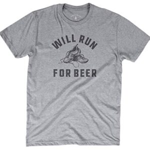 Magic Pine Will Run for Beer Funny Novelty Graphic T-Shirt for Runners