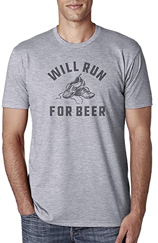 Magic Pine Will Run for Beer Funny Novelty Graphic T-Shirt for Runners