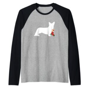 Cardigan Welsh Corgi Christmas Stocking Stuffer Dog Raglan Baseball Tee