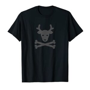 Reindeer Skull and Crossbones Ugly Christmas Gift T-Shirt