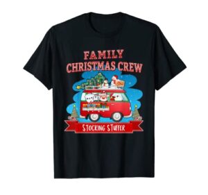 funny matching family christmas crew stocking stuffer santa t-shirt