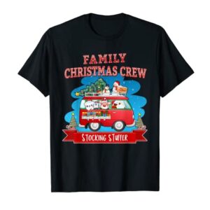 Funny Matching Family Christmas Crew Stocking Stuffer Santa T-Shirt