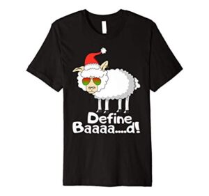 define bad sheep lover farmer christmas stocking stuffer premium t-shirt