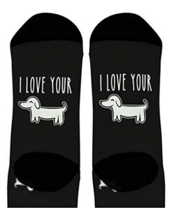 thiswear funny valentines gifts i love your wiener socks girlfriend boyfriend gift 1-pair novelty crew socks