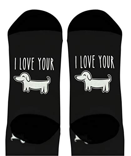 ThisWear Funny Valentines Gifts I Love Your Wiener Socks Girlfriend Boyfriend Gift 1-Pair Novelty Crew Socks