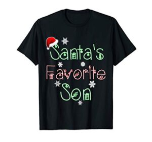 santa’s favorite son stocking stuffer x-mas gift t-shirt
