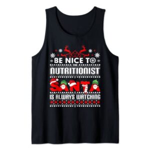 Holiday Health & Fitness Gift Ugly Christmas Nutritionist Tank Top
