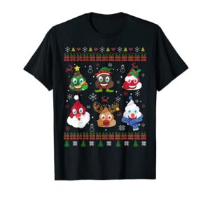 christmas poop santa elf reindeer ugly christmas t-shirt