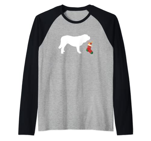 St Bernard Christmas Saint Bernard Stocking Stuffer Dog Raglan Baseball Tee