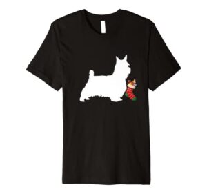 silky terrier christmas stocking stuffer dog premium t-shirt
