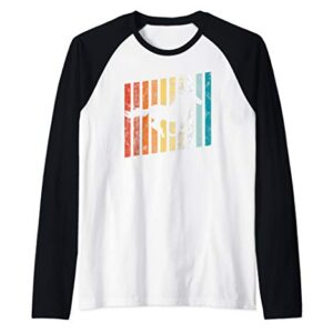 Running Horse Wild Galloping Retro Stripe Distressed Gift Raglan Baseball Tee