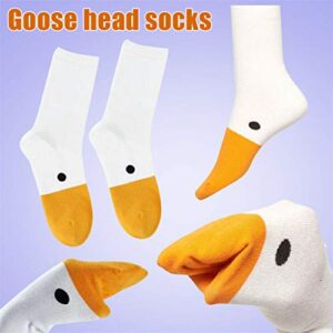 TOTGO Fashion Goose Socks Funny Socks Women and Men Ugly Fun Animal Calf Socks Unisex Socks Gift for Him Her