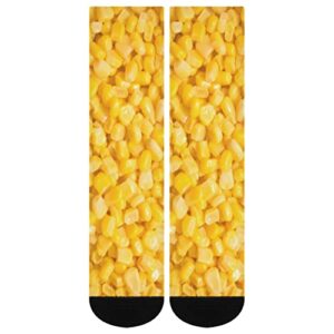 funny fun crew socks corn kernels novelty casual crew socks for mens womens unisex funky socks funny gifts