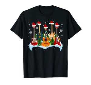 christmas guitar tree funny guitarist christmas gifts t-shirt