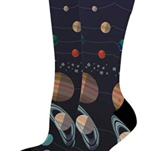 Galaxy Gifts Planet Sock Space Related Gifts for Astronomers Space Socks 1-Pair Novelty Crew Socks