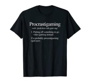 procrastigaming definition funny gamer teen boys cool gaming t-shirt