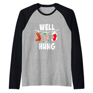 Christmas Stocking Adult Humor Funny Raglan Baseball Tee