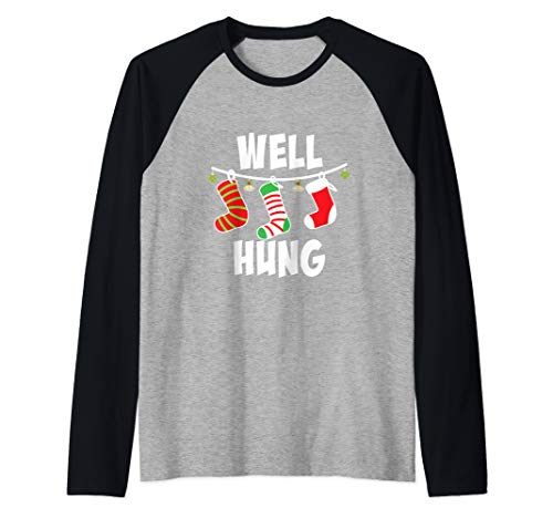 Christmas Stocking Adult Humor Funny Raglan Baseball Tee