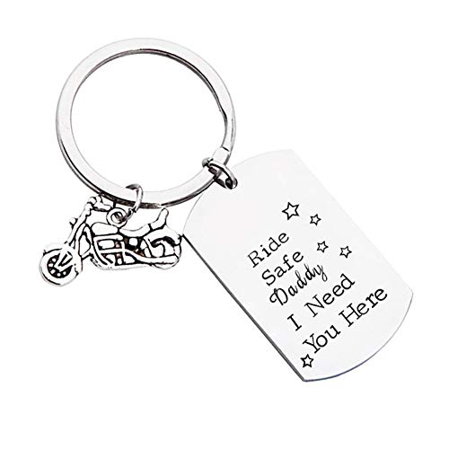 Gifts for Husband Dad Boyfriend, Ride Safe I Need You Here with Me Motor Key Chain Dive Safe Keychain Motorcycle Birthday Christmas Gifts