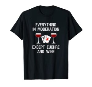euchre t-shirt – funny euchre card game and wine