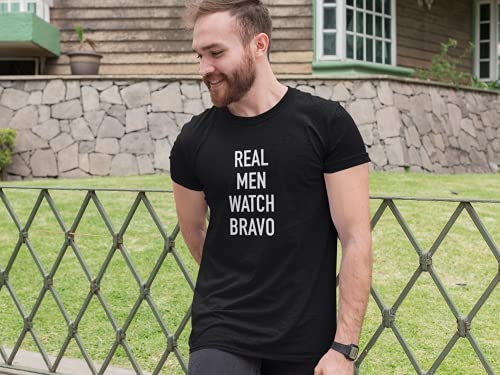 Real Men Watch Bravo Men's Tri-Blend Short Sleeve T-Shirt (X-Large, Vintage Black)
