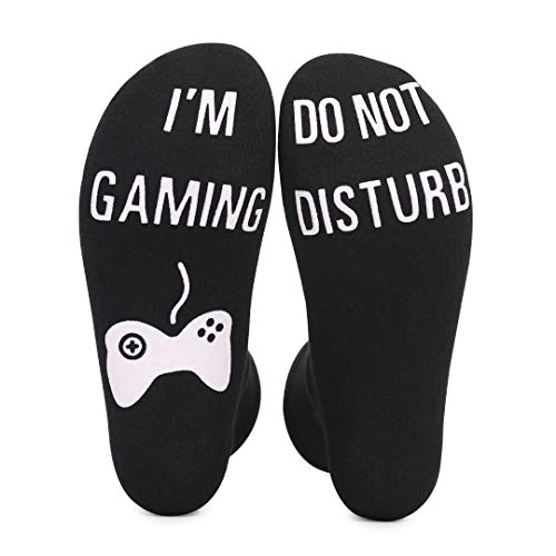 Do Not Disturb I'm Gaming Socks, Gaming Sock Funny Novelty Socks Teen Boys Mens Gamer Kids Gifts Cotton Socks Game Lovers Luminous (Ankle-1 Pair)